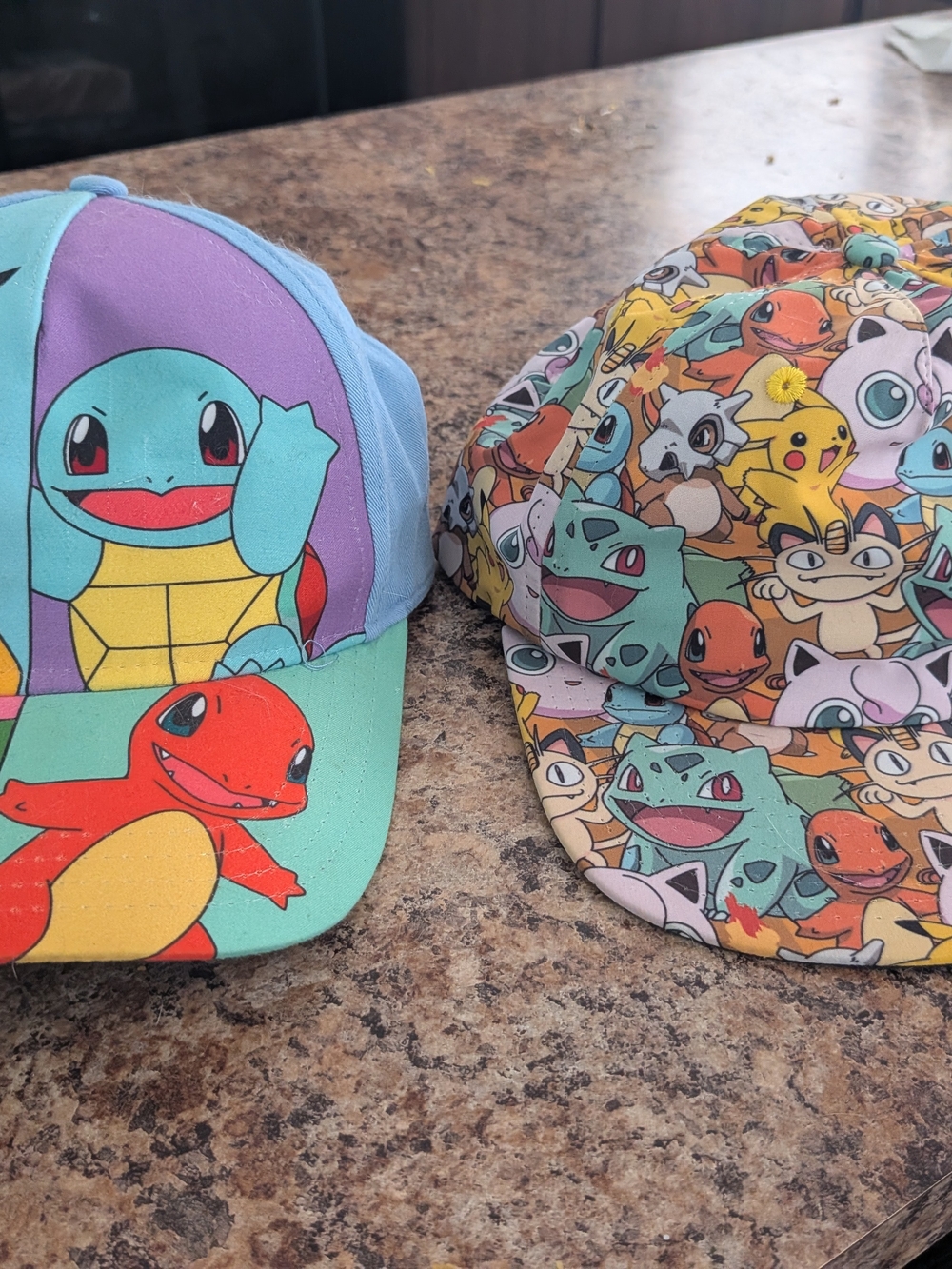 Pokemon Character Baseball Caps - Squirtle & Charmander Designs